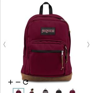 Maroon red jansports backpack